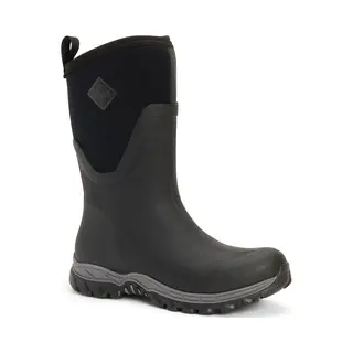 Muck Boots Women's Arctic Sport Mid Fleece Lined Waterproof Pull On Boot, Black, 3