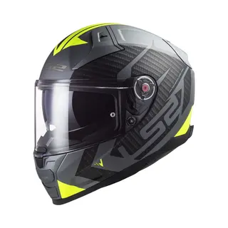 LS2, Integraler Motorradhelm Vector Ii Splitter Matt Titanium H-V Yellow, M