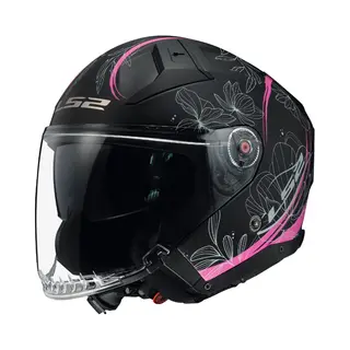 LS2 OF603 Infinity Ii Lotus Mat Roze Jethelm - Maat S - Helm