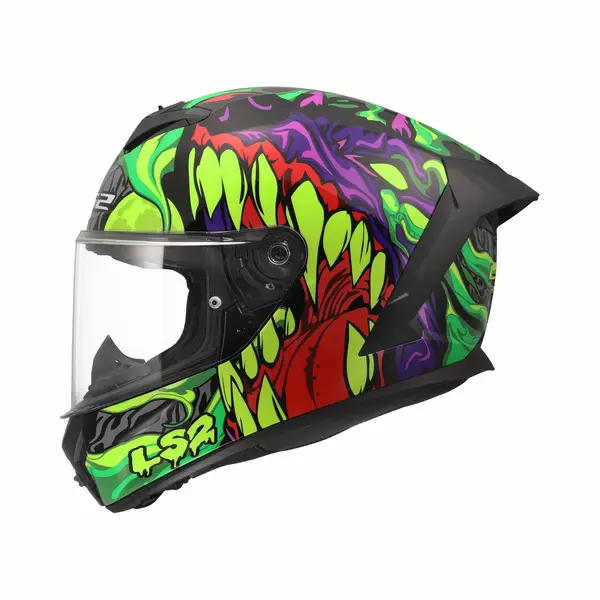LS2 FF820 Rapid 3 Full Face Motorcycle Crash Helmet - Lycant - Purple Green - Xl (61 - 62cm) thumbnail