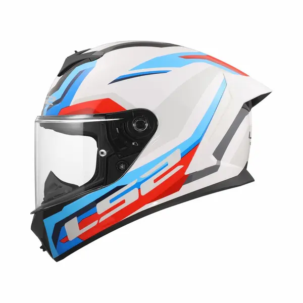 LS2 FF820 Rapid Iii Helm Hyper Glans Wit Blauw Rood Xxs thumbnail