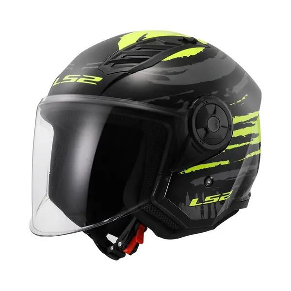 LS2, Jet-Motorradhelm Airflow Ii Brush Black Yellow, Xl thumbnail