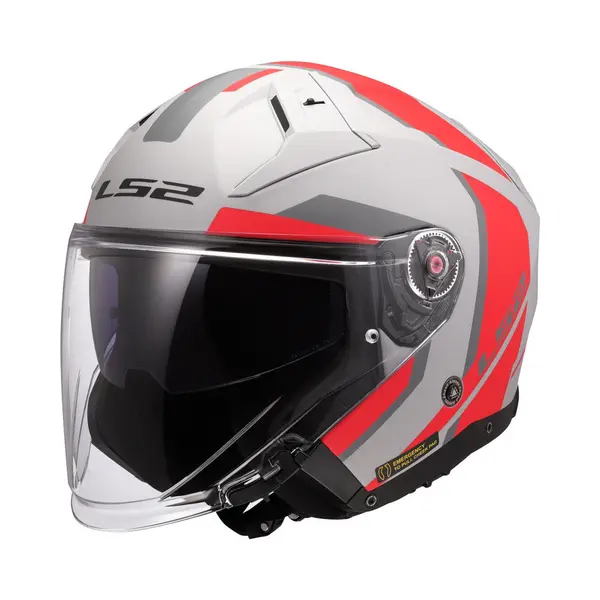LS2, Jet-Motorradhelm Infinity Ii Focus Grey Red, Xl thumbnail