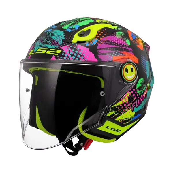 LS2, Jet-Motorradhelm Für Kinder Funny Ii Joy Gloss Black, L thumbnail