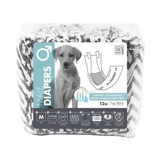 Mpets Luier - Training & Gedrag - 15x10.5x13 Cm Zwart Wit Voor Reuen M