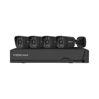 Foscam FNA108E-B4-2T-B Kit Beveiligingscamera Set - 4 Camera's - PoE - 2TB Geheugen - Kleurennachtzicht 20m - 8MP - Zwart