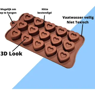 Chocolade BonBon Mal - Hartjes Valentijn Snoep 3D - Siliconen Bakvorm Zeep Mold Bakken - Keukenaccessoires Cadeau - Hartjes Mini Muffin / Cupcake