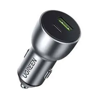 Ugreen 60980 Ladegerät für Mobilgeräte Universal Silber Zigarettenanzünder Schnellladung Auto