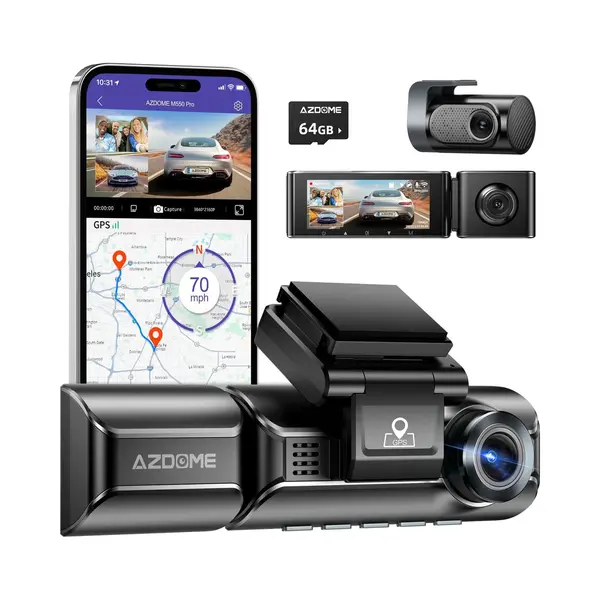 AZDome M550 Pro 3CH 4K Wifi Gps 64gb Dashcam Voor Auto thumbnail