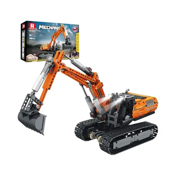 Reobrix Rc Excavator Toy Building Block With Motors, Technical Engineering Digger Construction Toy Model, 22003 Heavy Duty Vehicle Hobby Kits thumbnail