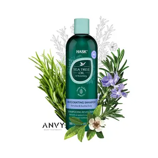 Hask Shampoo Tea Tree Oil & Rosemary Invigorating Shampoo - Tea Tree Olie & Rozemarijn - Hydratatieboost - Kalmeert De Hoofdhuid