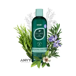 Hask Conditioner Tea Tree Oil & Rosemary Invigorating Conditioner - Tea Tree Olie & Rozemarijn - Hydratatieboost - Kalmeert De Hoofdhuid