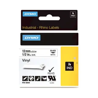 Dymo 12mm Rhino Coloured vinyl Etiketten erstellendes Band D1