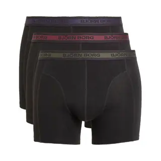 Björn Borg - Heren - Boxershort Contrast 3-Pack - Grijs/Groen/Rood/Zwart - Maat S