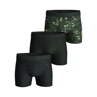 Björn Borg Boxershorts Core (3-pack) - Groen Met Blauw Uni En Dessin - Maat, S