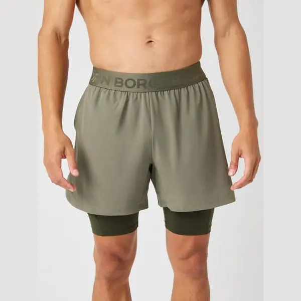 Björn Borg 2-in-1 Short - Olijfgroen thumbnail