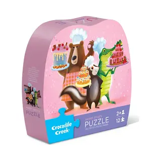 Crocodile Creek Mini Floor Puzzle - Sweet Treats - 12 Large Jigsaw Pieces - For Kids Ages 2 Years And Up - Heavy-Duty Box For Storage - Finished