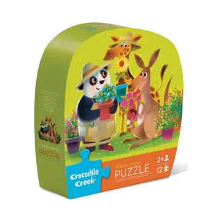 Crocodile Creek 12 Pieces Mini Jigsaw Floor Puzzle — Flower Design — Ideal For Kids Ages 2 Years And Up — Heavy Duty Shaped Box For Storage,