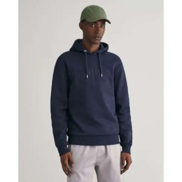 Gantvoor Mannen. 2037020 Tonale Archive Shield Hoodie Navy (Xxl), Casual, Katoen, Lange Mouwen, Marineblauw thumbnail