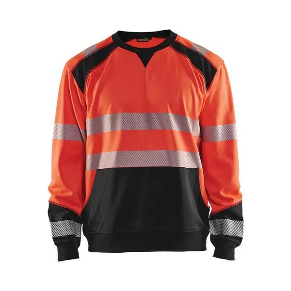 Blaklader Hochsichtbarer Arbeitssweatshirt 3541 - Neonrot/schwarz S thumbnail