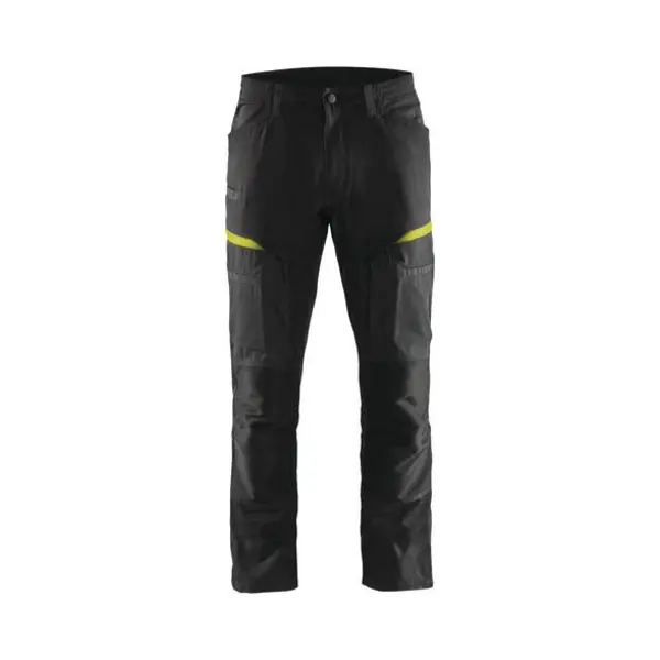 Blaklader Arbeits-hose Stretch 1456 - Schwarz/neongelb 4xl - Fr(58) - Se(c64) - Kurz thumbnail