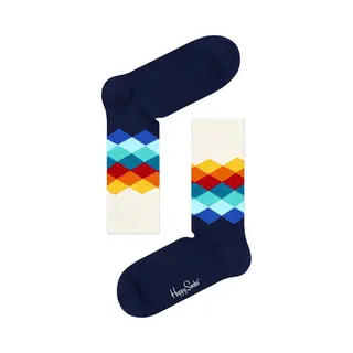 Happy Socks Faded Diamond Sock - Unisex Sokken - Unisex - Maat, 41 - 46