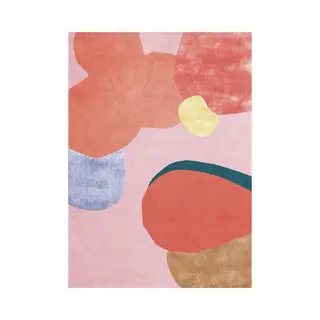 Layered Poppy Kalas Flowerfield Pink Vloerkleed - 160 X 230 Cm - Veelkleurigcolor - Rectangular - Wol - Eetkamer, Woonkamer, Slaapkamer - Abstract -