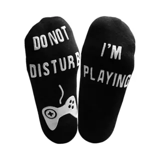 Gamers Sokken Zwart - Grappige Sokken Met Tekst 'Do Not Disturb. I'm Playing.'