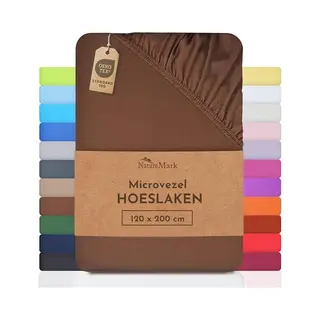 NatureMark Spannbettlaken Mikrofaser Spannbetttuch, Polyester, Gummizug, Rundum, Viele Größen Und Farben Markenware, 120x200 Cm, Schoko Braun
