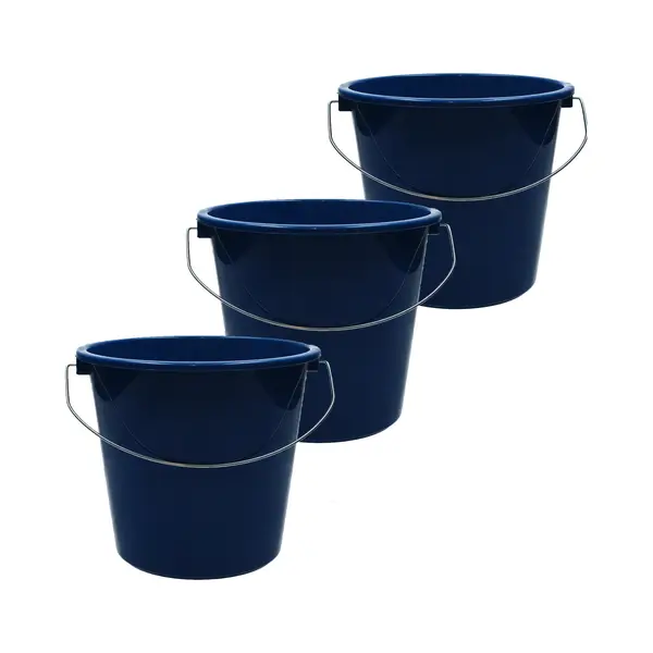Aro-Household Emmer - 5 Liter Huishoudemmer - 3 Stuks - Blauw thumbnail