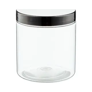 Claudius Cosmetics B.V. Lege Plastic Potje 250 Ml Pet Transparant - Met Zwarte Deksel - Set Van 10 Stuks - Leeg - Navulbaar