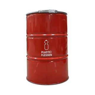 BinBin Red 200 Liter Olievat Afvalscheiding Prullenbak| Grote Afvalbak| Pet Flessen Inzameling| Inzamelbak Flesjes| Statiegeld Flesjes| Horeca