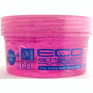 Ecoco Eco Professional Curl & Wave Styling Gel Firm Hold All Types Of Hair 8 Oz Pink