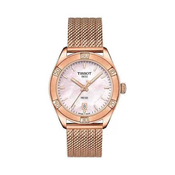 Tissot Damen Analog Quarz Armbanduhr Pr 100 Sport Chic thumbnail