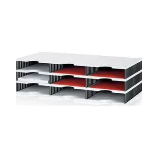Styro Styrodoc trio Dateiablagebox Polystyrol Schwarz, Grau