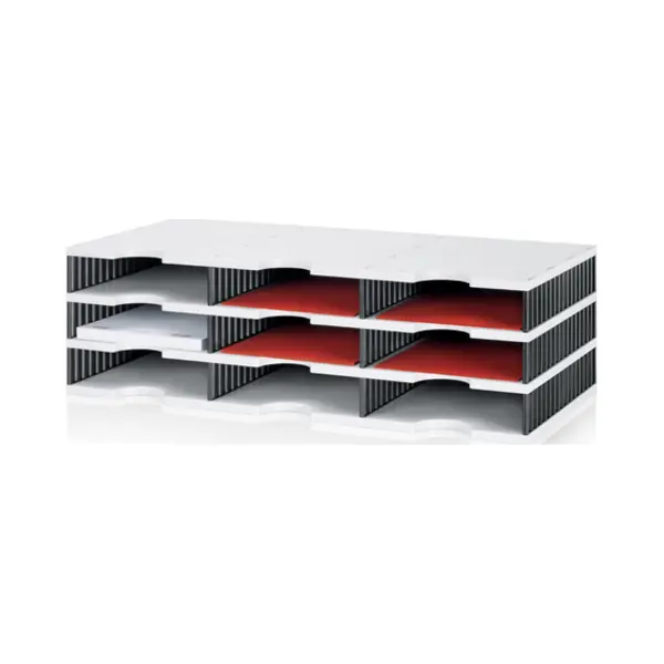Styro Styrodoc trio Dateiablagebox Polystyrol Schwarz, Grau thumbnail