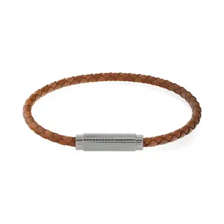 Calvin Klein CJ35000421 Heren Armband - Leren Armband - Sieraad - Leer - Bruin - 4 Mm Breed - 19.5 Cm Lang