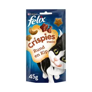 8x Felix Kattensnack Crispies Rund - Kip 48 Gr