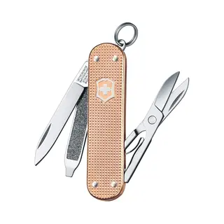Victorinox Schweizer Taschenmesser, Klein, Classic Sd Alox, Multitool, Swiss Army Knife, 5 Funktionen, Klinge, Nagelfeile, Fresh Peach