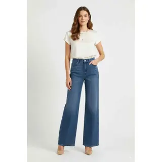 7 For All Mankind For Woman. 7UG20E381BB Jeans Stretch Denim Lotta Wide-leg Blue (27), Casual, Cotton