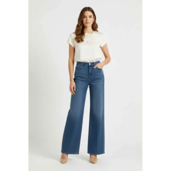7 For All Mankind For Woman. 7UG20E381BB Jeans Stretch Denim Lotta Wide-leg Blue (27), Casual, Cotton thumbnail