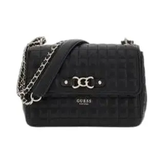 Guess Umhängetasche Schultertasche Nadira Convertible Crossbody Flap Black Schwarz