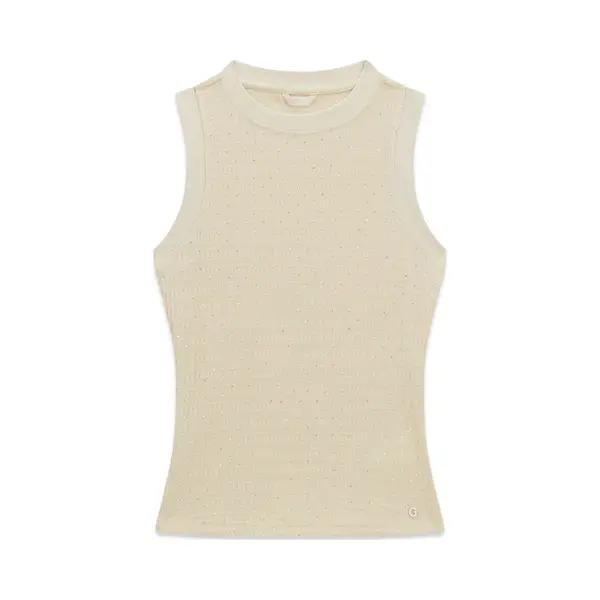 Guess For Woman. W6GP14K2940 Top Francine Smock Hotfix Beige (S), Polyester, Sleeveless / Straps thumbnail