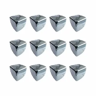 12 Stuks - Tafelbeschermer - Hoekbeschermers - Hoekbescherming - Platte Hoek - 4*4*4 Cm - Ijzer - Zilver - Voor Scherpe Tafels En Meubels