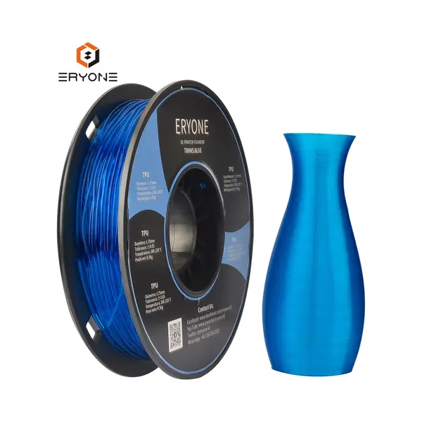 Eryone Tpu Filament 1.75mm 500g Voor 3D Printer En 3D Pen Transparant Blauw thumbnail