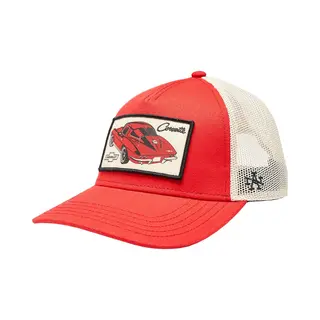 American Needle Valin Corvette Cap SMU679A-Corvette, Mens Cap With A Visor, Red, One Size Eu