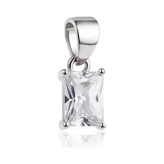 Zilveren Emerald Geslepen Zirkonia Hanger – Echt Zilver -7mm