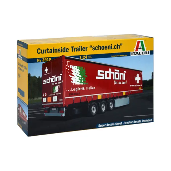 Italeri Curtainside Trailer "Schoeni.ch" Lkw-/Anhänger-Modell Montagesatz 1:24 thumbnail