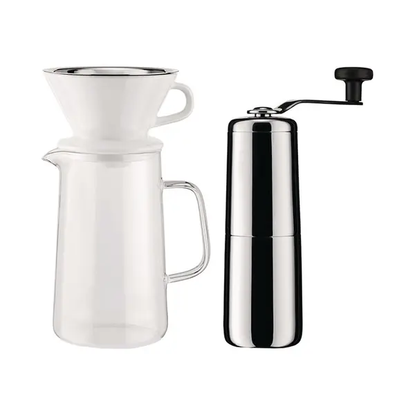 Alessi Slow Coffee Van Koffiemolen Karaf Filterhouder En Filter, Koffiezetapparaat thumbnail