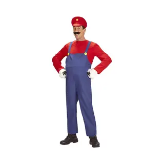 W Widmann Milano Party Fashion Widmann 08704 Xl Adult Mens Red And Blue Super Plumber Costume. Includes Overalls, Shirt And Hat. Fancy Dress, Outfit, World Book Day, Halloween,